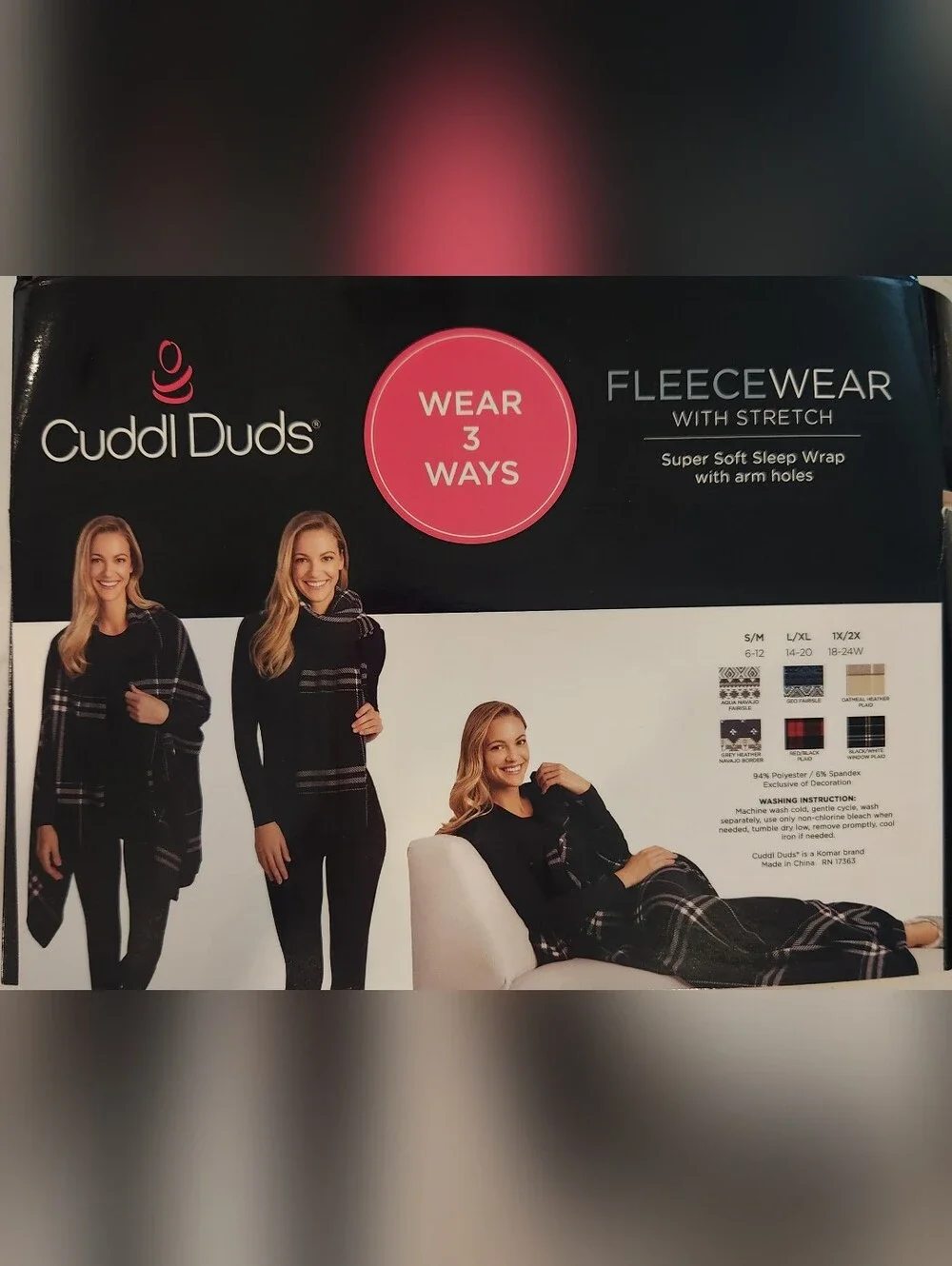 Cuddl Duds Wear 3 Ways Fleecewear
